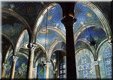 View of the mosaiced ceiling