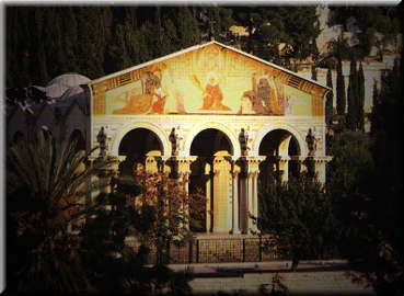 The facade of the basilica at Gethsemane