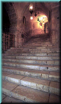 The stairs leading down to the Chapel of St. Helena